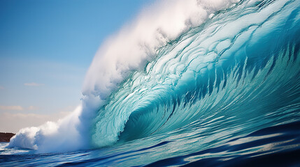 Captivating Ocean Wave A Serene Summer Background of Natural Beauty. created with Generative AI