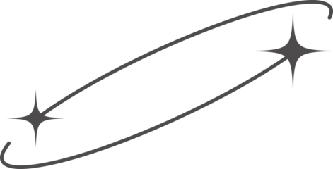 Aesthetic shape with stars and hearts. Minimal lines with sparkles. Abstract modern geometric boho