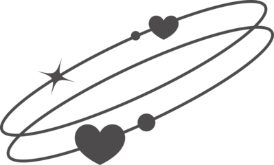 Aesthetic shape with stars and hearts. Minimal lines with sparkles. Abstract modern geometric boho