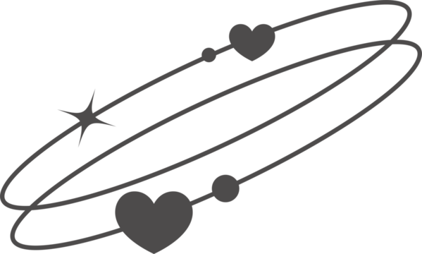 Aesthetic shape with stars and hearts. Minimal lines with sparkles. Abstract modern geometric boho