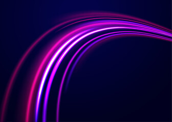 High Speed Lines With Focus vector background with blurred fast moving light effect. Magic moving fast speed police lines. Laser beams luminous abstract sparkling isolated on a transparent background.