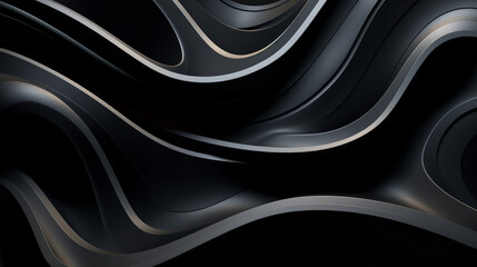 Fototapeta premium An abstract black and silver background with wavy lines