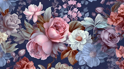 Timeless Elegance: Vintage Flower Bouquet Background generated by AI