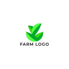 ILLUSTRATION ABSTRACT FARM AGRICULTURE SIMPLE LOGO ICON TEMPLATE DESIGN ELEMENT VECTOR