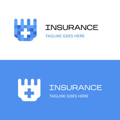 Modern medical logo. Insurance medicine. clinic logo. Health sign. Flat vector logo.