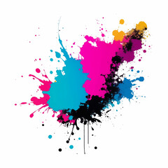 colorful ink splashes