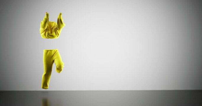 Cloth simulated over motion captured shuffle dance moves of male dancer