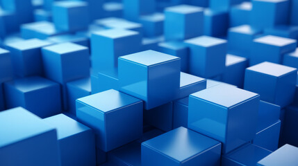 A cluster of interconnected blue cubes