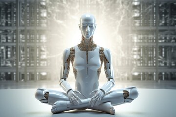 Fototapeta na wymiar AI in yoga pose