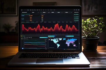 Decoding the Stream: A streaming analytics dashboard visible on a laptop screen, helping creators understand audience behaviour and preferences