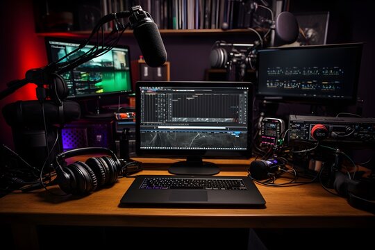 Behind the Scenes of Professional Streaming: A comprehensive streaming equipment setup prepared for a professional broadcast, revealing the technical side of live streaming