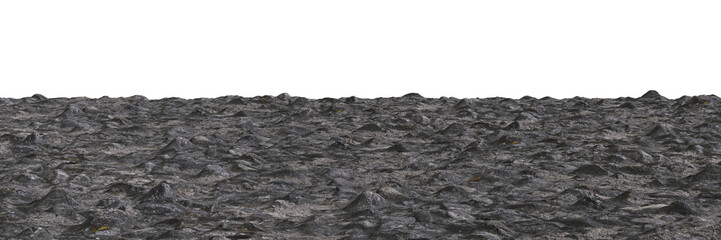 3d illustration of coal and ash surface texture, ash coal material perspective view