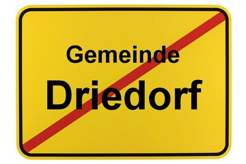 Illustration eines Ortsschildes der Gemeinde Driedorf in Hessen