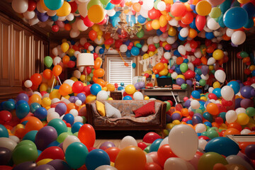 Fototapeta na wymiar A room filled with balloons
