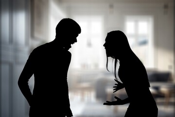 Family couple ignoring after fight misunderstanding problem, AI generated image