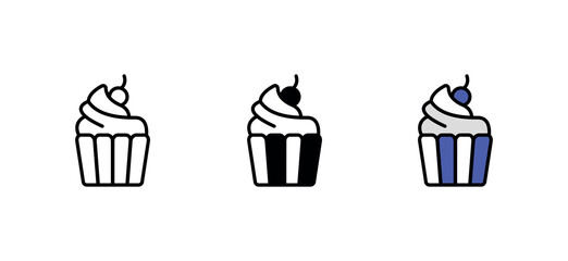 Cupcake icon design with white background stock illustration