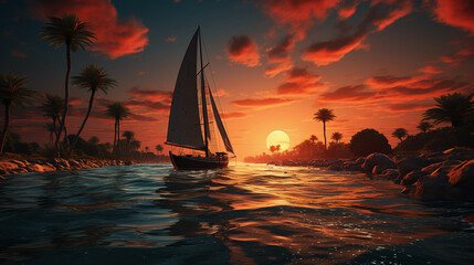 The ocean under a mesmerizing full moon, gentle waves reflecting the moon. For Wallpaper. Generative AI.