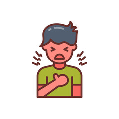 Chest Pain icon in vector. Illustration