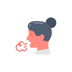Cough icon in vector. Illustration