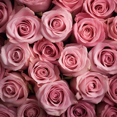 Fototapeta premium Mesmerizing Pink Rose Blossoms in Abundance: Nature's Delightful Symphony - AI generated