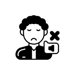 Speaking Inability icon in vector. Illustration