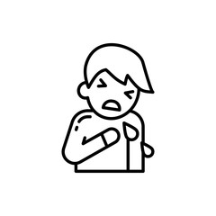 Hemoptysis icon in vector. Illustration