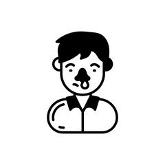 Rhinitis icon in vector. Illustration