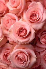 Mesmerizing Pink Rose Blossoms in Abundance: Nature's Delightful Symphony - AI generated