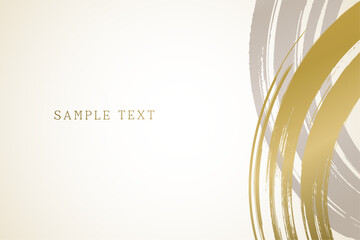 筆で描いた金色と銀色の和風背景素材