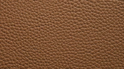 Fotobehang Seamless brown leather texture background surface closeup. Artificial textured leather background synthetics closeup macro © H_Ko