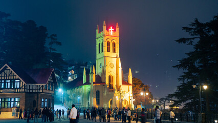 Christ Church is located in Shimla, Himachal Pradesh, India - obrazy, fototapety, plakaty