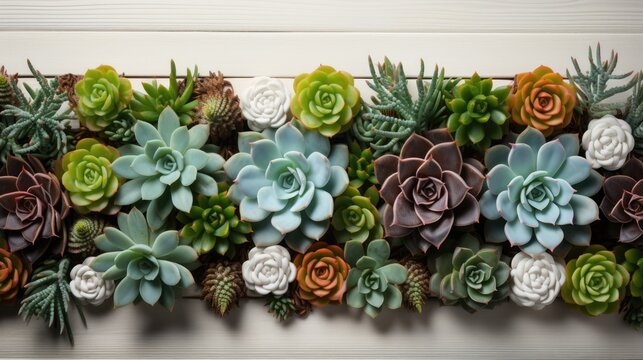 Minimalist Modern Banner with Succulent Plants