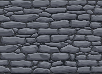 Game Texture Stones, Pebbles, Rock Wall Seamless Pattern