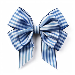 Realistic party gift bow decoration with stripe pattern