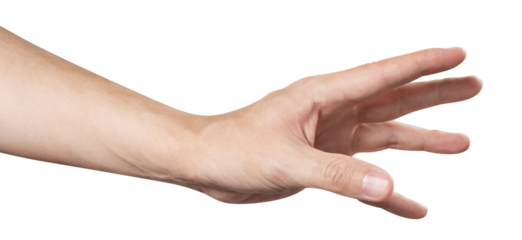 Outstretched hand, cut out