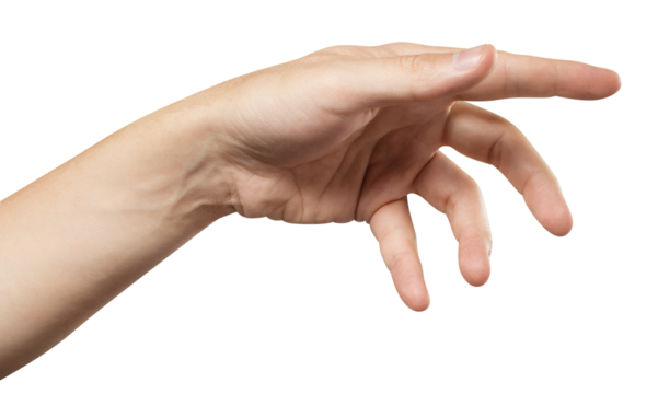 Outstretched hand, cut out