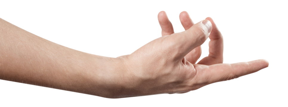 Hand touching or pointing at somebody or something, cut out