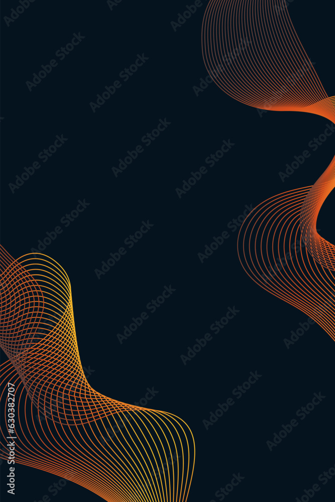 Wall mural linear abstract gradient waves. vector design banner poster.