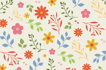 Floral seamless spring pattern