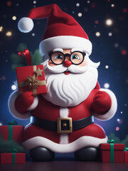 Santa Claus Christmas portrait created with Generative AI technology