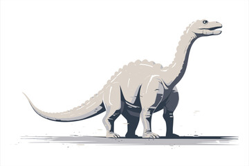 Diplodocus vector art still life painting flat illustration © Ployker