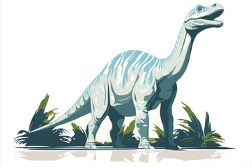 Fototapeta premium Diplodocus vector art still life painting flat illustration