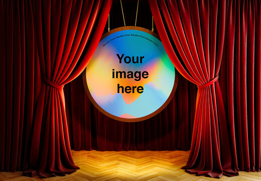 Theater Red Curtains Mockup 03