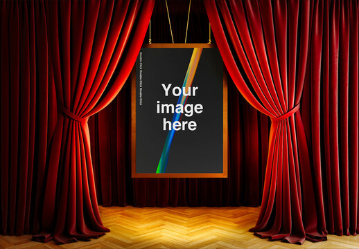Theater Red Curtains Mockup 01