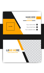 Double sided white background business card design.