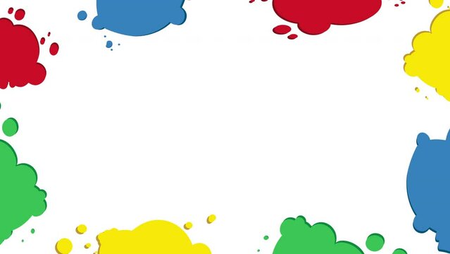 Vector Flat Style Colorful Paint Splashes on white background frame of colorful ink Back to School or Teacher's day Banner Template Educational Concept for New School Term. Back to school and kids con