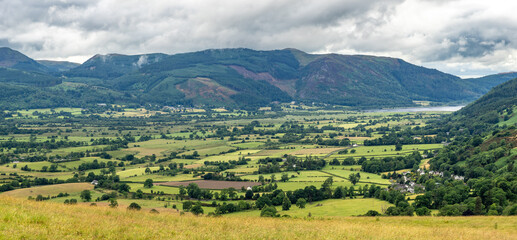 Obraz premium View of Bassenthwaite Lake from Lattrig moorland, England