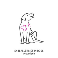 Dog skin problems icon. Allergies in dogs sign.