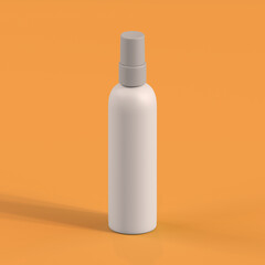 Monochrome Bottle on Orange Background, 3d Rendering