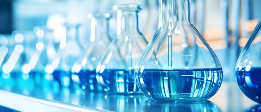Des fioles de scientifique dans un laboratoire 